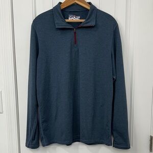 Marine Layer 1/4 Zip Heathered Blue Red Zipper Men’s Size Large